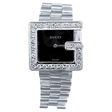 gucci watch black diamond bezel.